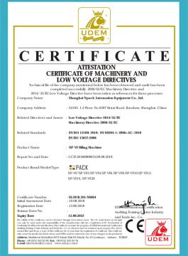 Certyfikat CE napełniarki
